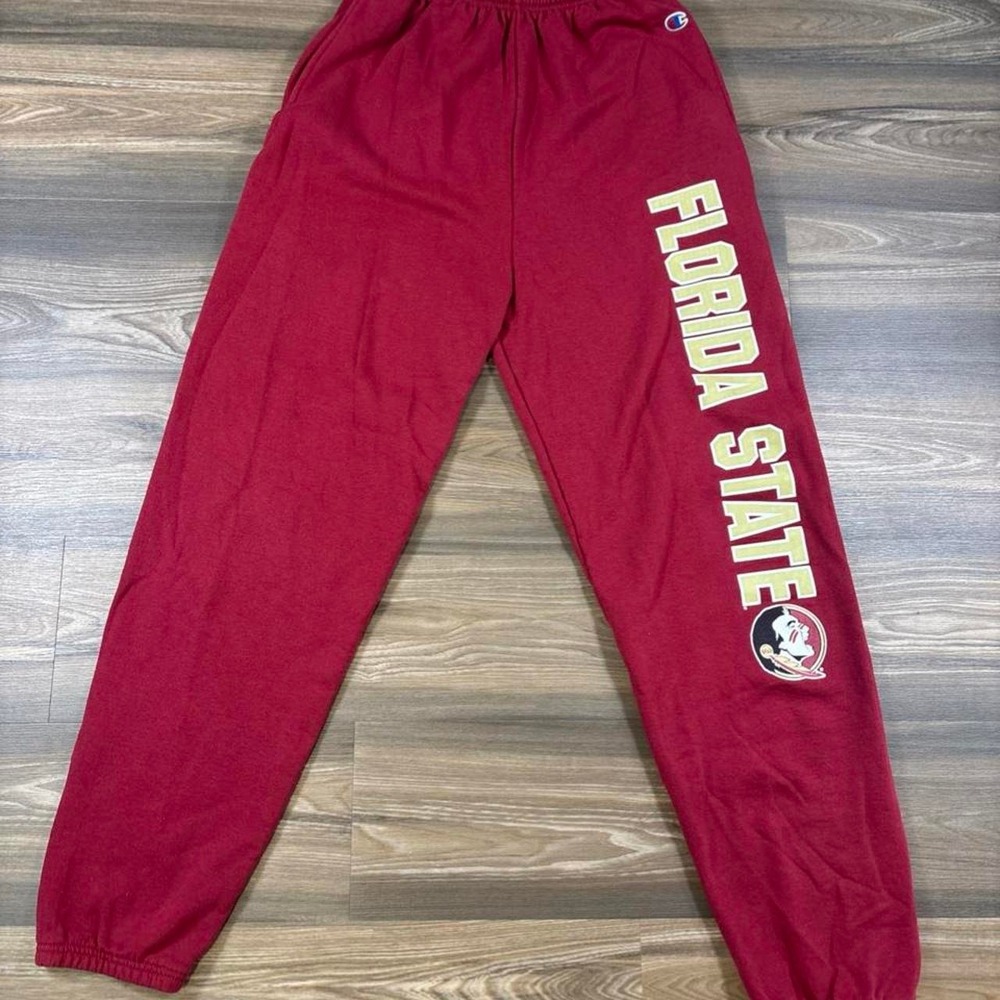 Champion Florida State Seminoles red sweatpants with white text